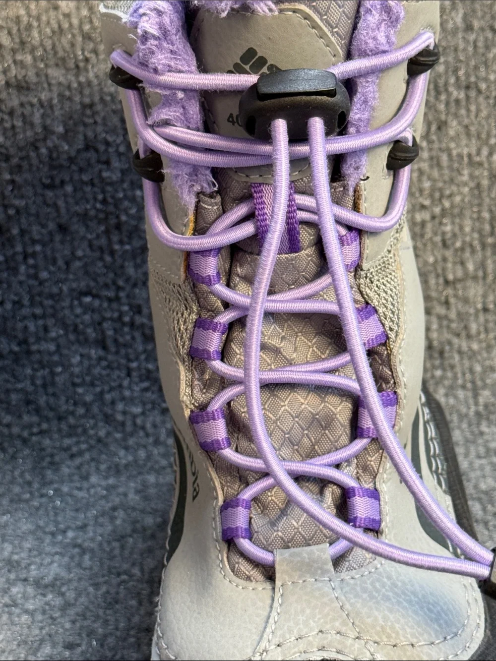 Columbia Kids' Gray and Lavender Waterproof Snow Boots Size 2